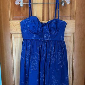 Rebecca Taylor Blue Embroidered Cocktail Dress
